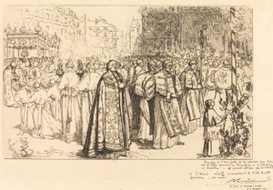 Retour de la procession à la cathédrale de Nantes - Auguste Lepere