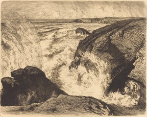 Grande marée, rochers de Sion, Vendée, 1907