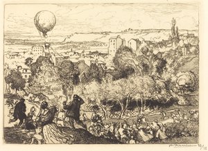 Le ballon qui tombe, au Pré-Saint-Gervais - Auguste Lepere