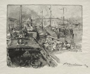 Le Bassin de la Villette - Auguste Louis Lepère