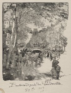 Le Boulevard près du Vaudeville - Auguste Louis Lepère