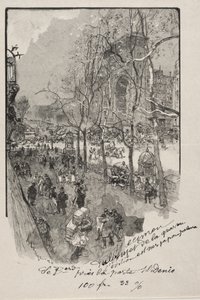 Les Boulevards, près de la Porte Saint-Denis - Auguste Louis Lepère