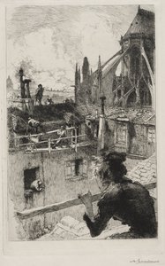 Sur les Toits près de Notre Dame - Auguste Louis Lepère