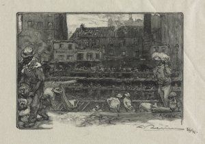 Déchargeurs de plâtre (Canal Saint-Martin) - Auguste Louis Lepère