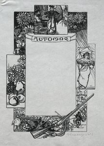 Almanach de Paris, 1897 : Bordure décorative, Automne, 1897