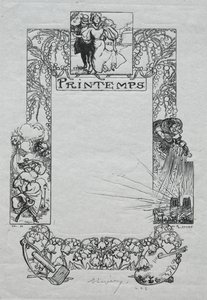 Almanach de Paris, 1897: Bordure décorative, Printemps
