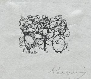 Almanach de Paris, 1897: Cul-de-lampe, Printemps - Auguste Louis Lepère