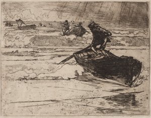 Pêcheurs fuyant devant l