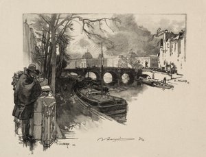 Petit bras de Seine au Pont Neuf - Auguste Louis Lepère