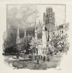 Rouen Illustré: Église Saint-Ouen, 1896 - Auguste Louis Lepère