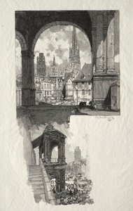 Rouen Illustré : Place de la Haute Vieille Tour, Édicule de la Fierté, 1896