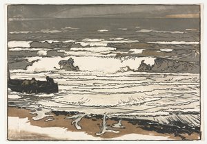 Les vagues déferlantes, marée de septembre 1901 - Auguste Louis Lepère