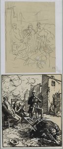 Trois otages assis, 1914 - Auguste Louis Lepère