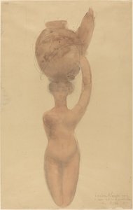 Femme nue portant un vase sur la tête - Auguste Rodin