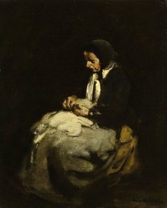 Femme en train de coudre - Auguste Theodule Ribot