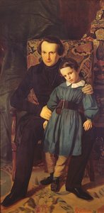 Victor Hugo (1802-85) et son fils, François-Victor, 1836