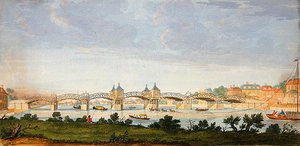 Vue en Perspective du Pont de Hampton Court Traversant la Tamise, gravée par Charles Grignion (1717-1810) vers 1754