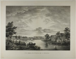 Vue prise des bassins de la Presnia - Augustin François Lemaitre