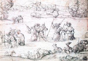 Pêche sous la pluie, vers 1513-1553