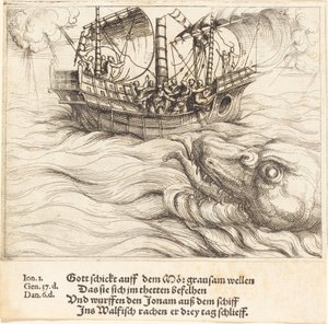 Jonas dans la baleine - Augustin Hirschvogel