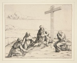 Joseph et Nicodème avec le corps du Christ - Augustin Hirschvogel
