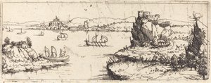 Paysage avec bateaux à voile [plaque inférieure]