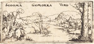Paysage avec trois villes en feu : Sodome, Gomorrhe et Tyr
