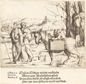 Moïse retourne en Égypte depuis Madian, 1549