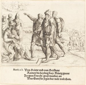 Les trois rois annoncent la naissance du Christ à Hérode