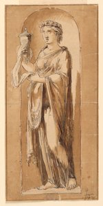 Conception pour une sculpture dans une niche - Augustin Pajou