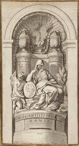 Étude pour un monument funéraire, 1750 - Augustin Pajou