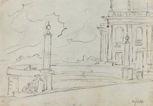 La Ripetta à Rome [verso] - Augustin Pajou