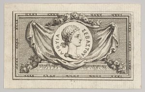 Médaille avec Portrait de Tite-Live dans le 5ème Livre, de Tibère ou les six premiers, publié en 1768 - Augustin de Saint Aubin