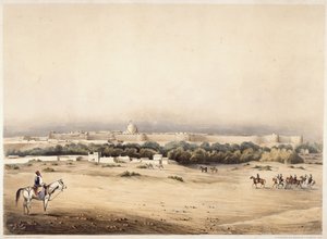 Sir Charles Napier au premier plan suivi de son escorte de cavaliers de Scinde, Hyderabad, vers 1850 - Augustine Fitzgerald