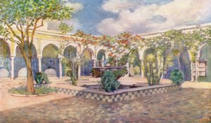 Villa Djenan El Mufti, Algiers (colour litho)