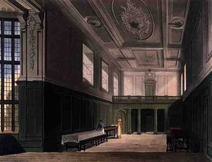 La salle du Sidney College, Cambridge, de 