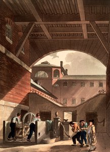 Moteur à eau à la prison de Cold Bath Fields, Londres, 1808 - Augustus Charles Pugin, Thomas Rowlandson