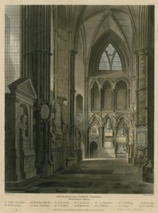 Entrée dans le Coin des Poètes, Abbaye de Westminster, Londres - Augustus Charles Pugin