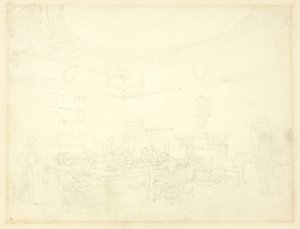 Étude pour le Board of Trade, du Microcosm of London - Augustus Charles Pugin
