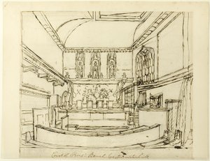 Étude pour la Cour du banc du roi, Westminster Hall, du Microcosme de Londres - Augustus Charles Pugin