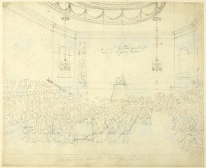 Étude pour la Debating Society à Piccadilly, du Microcosme de Londres - Augustus Charles Pugin