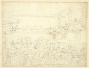 Étude pour la réunion des quakers, du Microcosme de Londres - Augustus Charles Pugin