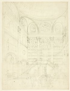 Étude pour Session House, Clerkenwell, de Microcosm of London - Augustus Charles Pugin