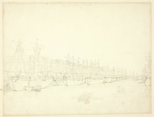 Étude pour les Docks des Indes occidentales, du Microcosme de Londres - Augustus Charles Pugin