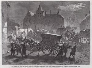 Arrivée de soldats saxons blessés dans les batailles aux abords de Paris, Guerre franco-prussienne, 2 décembre 1870 - Augustus J. Beck
