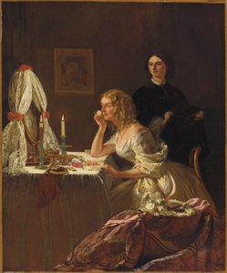 Une jeune femme à sa toilette