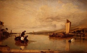 Calme plat : Bateaux au large du château de Cowes