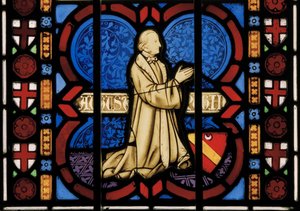 Pugin à genoux en prière, fenêtre Est de la chapelle - Augustus Welby Northmore Pugin