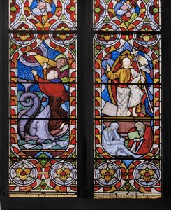 Types et Anti-types : Jonas et la Baleine, et le Christ ressuscité (détail)