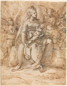 Madone et Enfant avec des anges - Aurelio Luini
